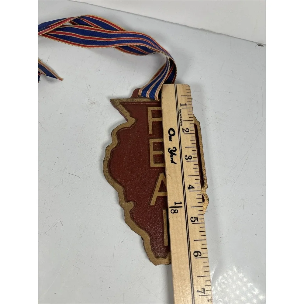 VINTAGE Horse Show Medal PEAI Necklace Ribbon Solid Metal Equestrian Decor MCM